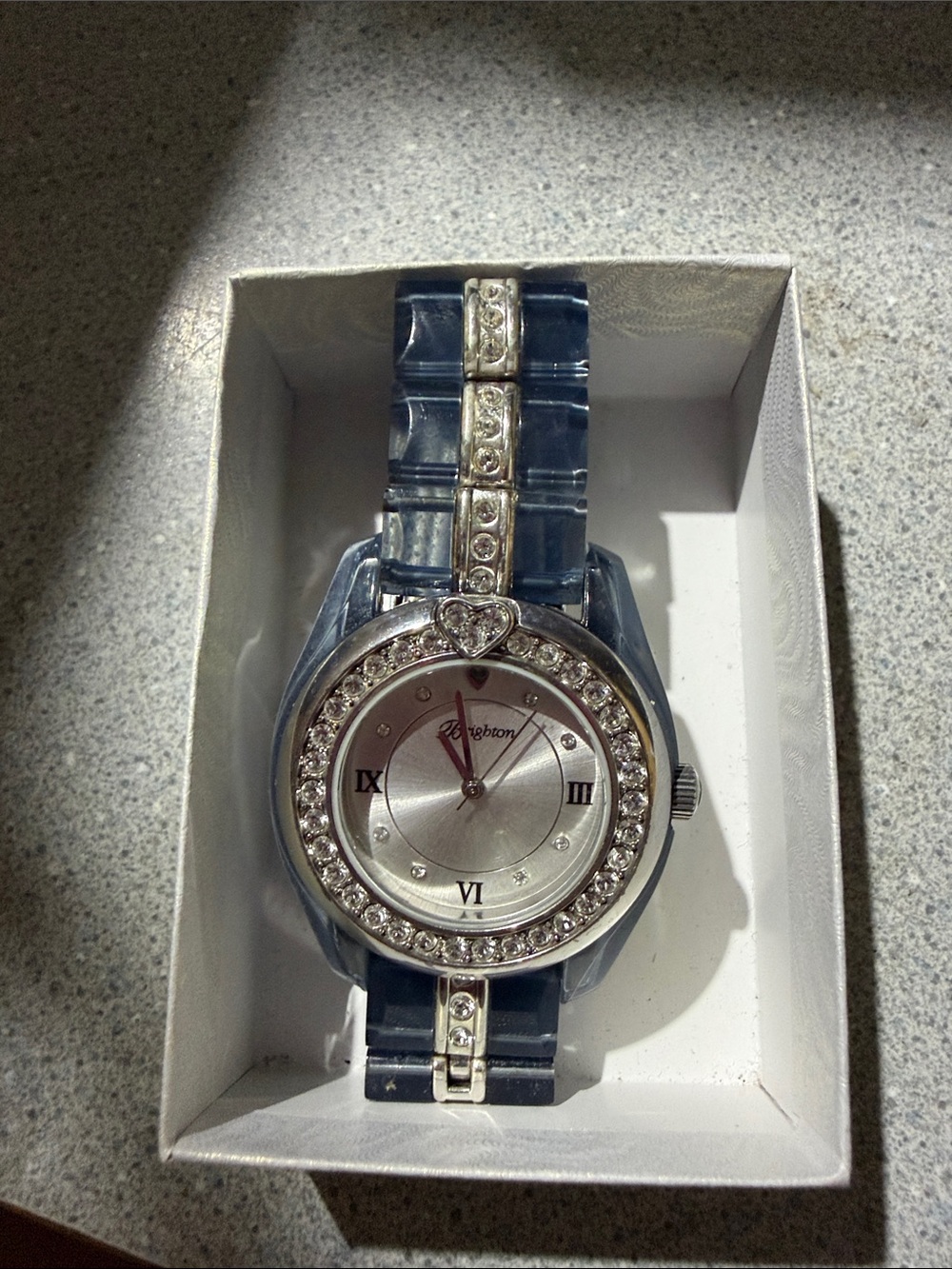 Brighton Blue Crystal Accent Bracelet Watch